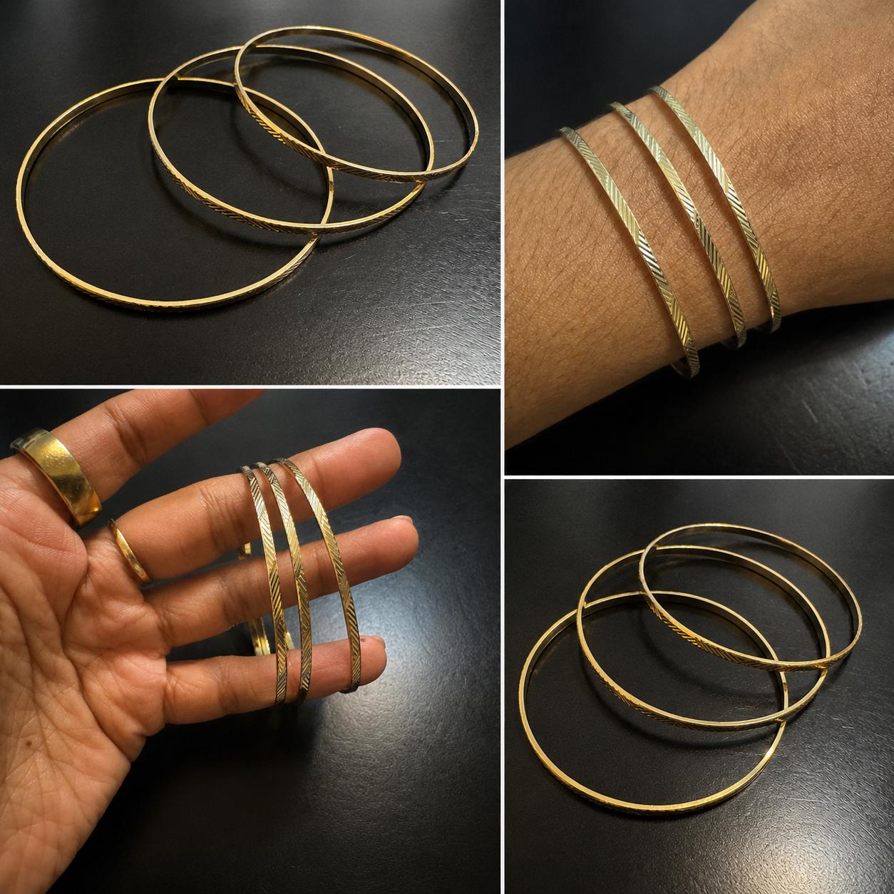 Gold Plated Bangle Set of 3