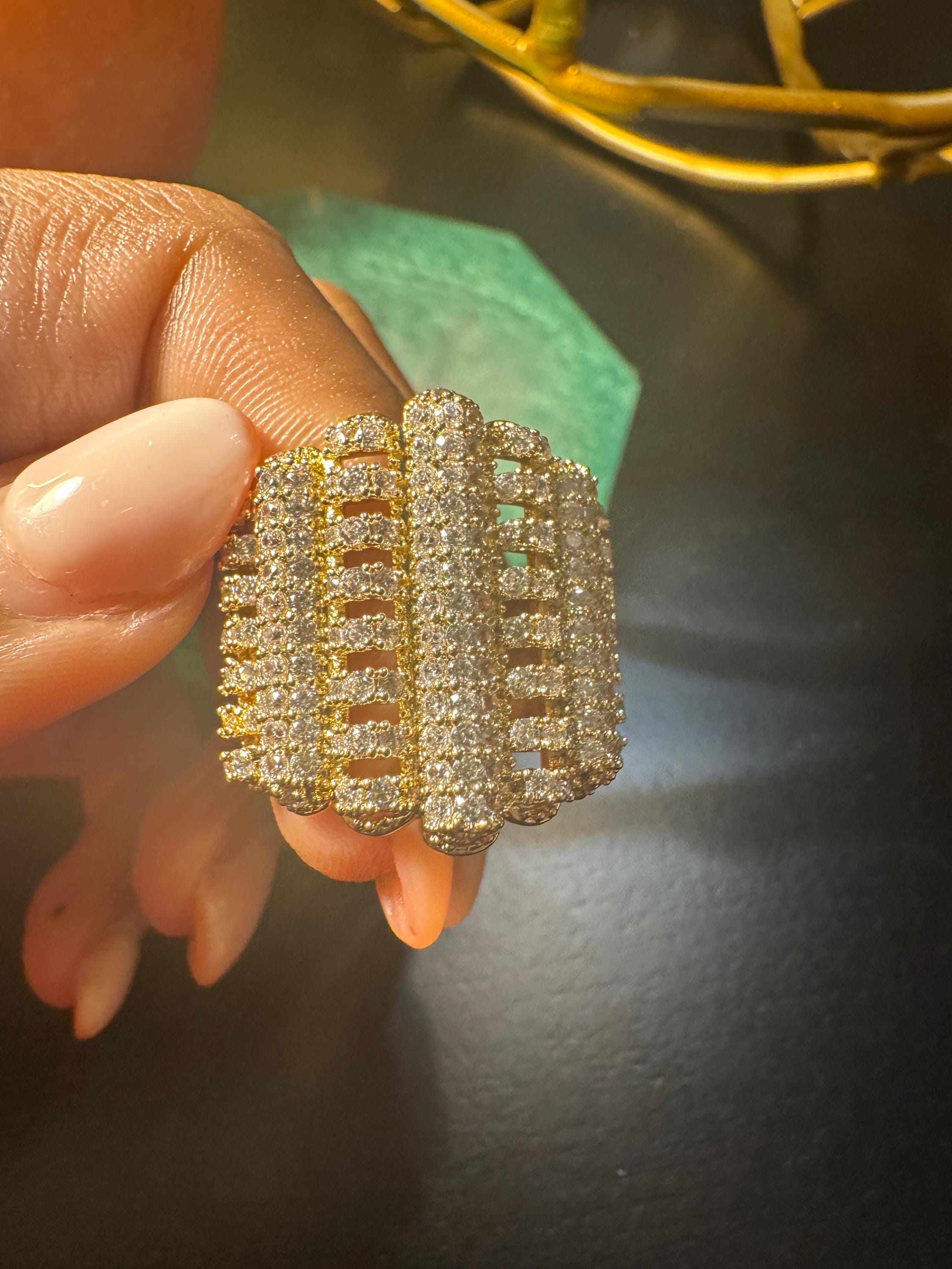 Golden Glam Statement Ring