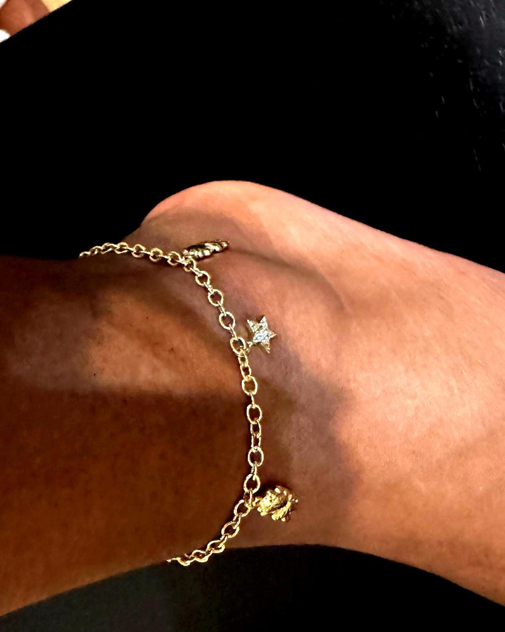 Gold-Plated Star Fish Charm Anklet