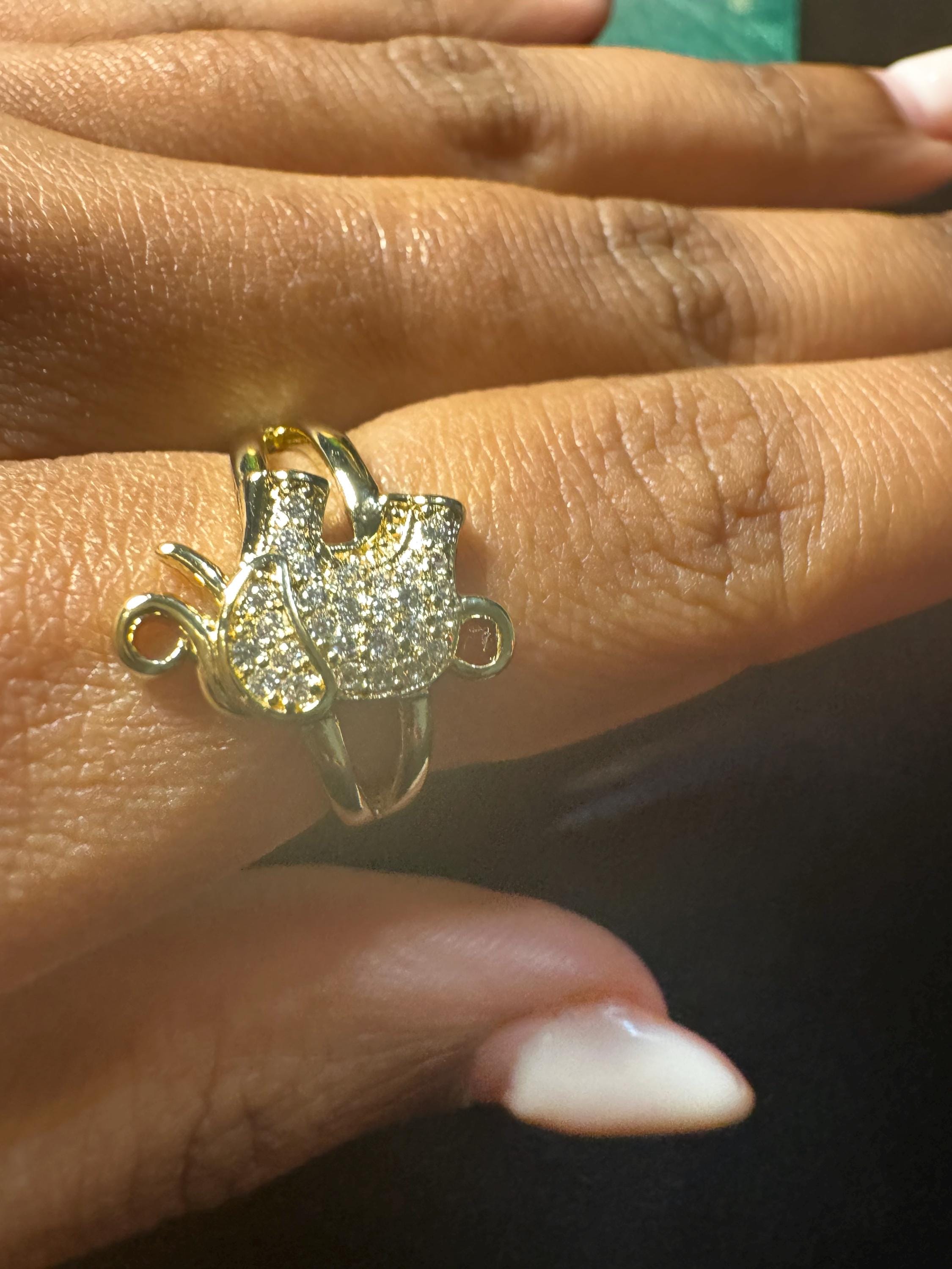 Gold Plated Crystal Elephant Ring