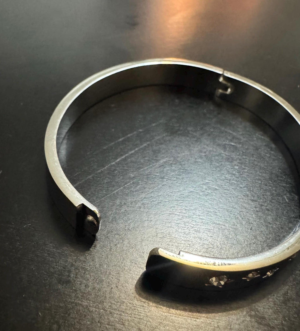 Silver Star Crystal Bangle Braceles - Stainless Steel Minimalist Cuff