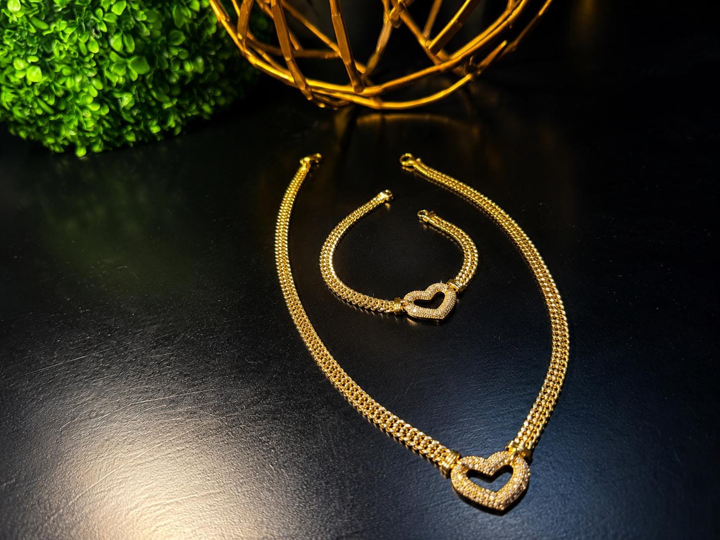Golden Heart Jewelry Set