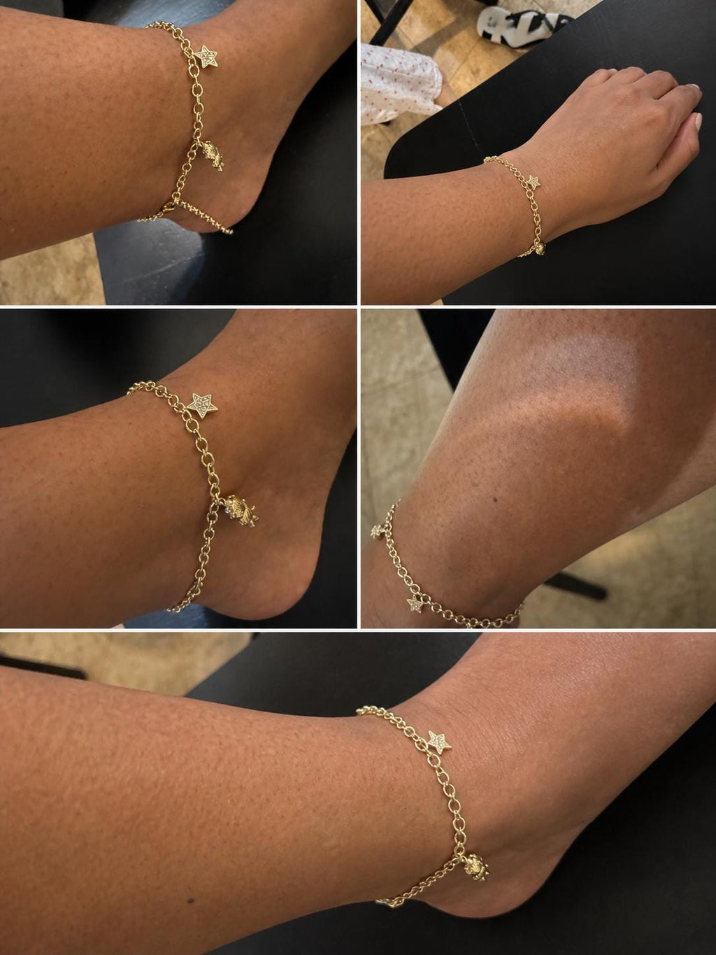 Gold-Plated Star Fish Charm Anklet