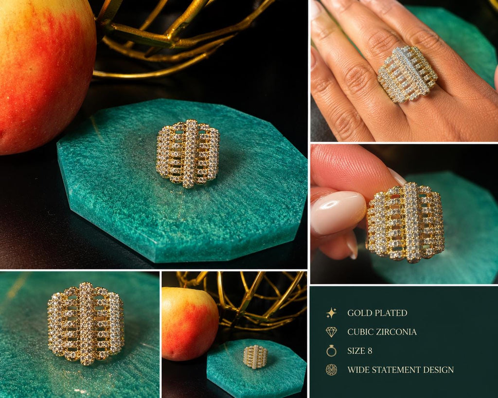 Golden Glam Statement Ring