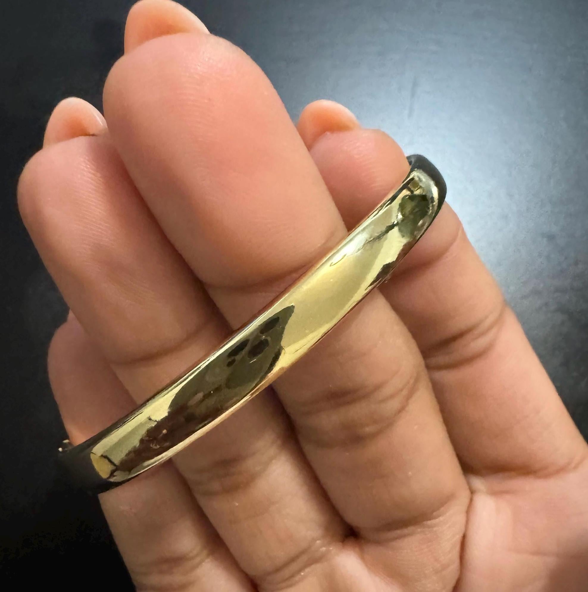 Gold Plated Stainless Steel Minimalist Bangle Bracelet