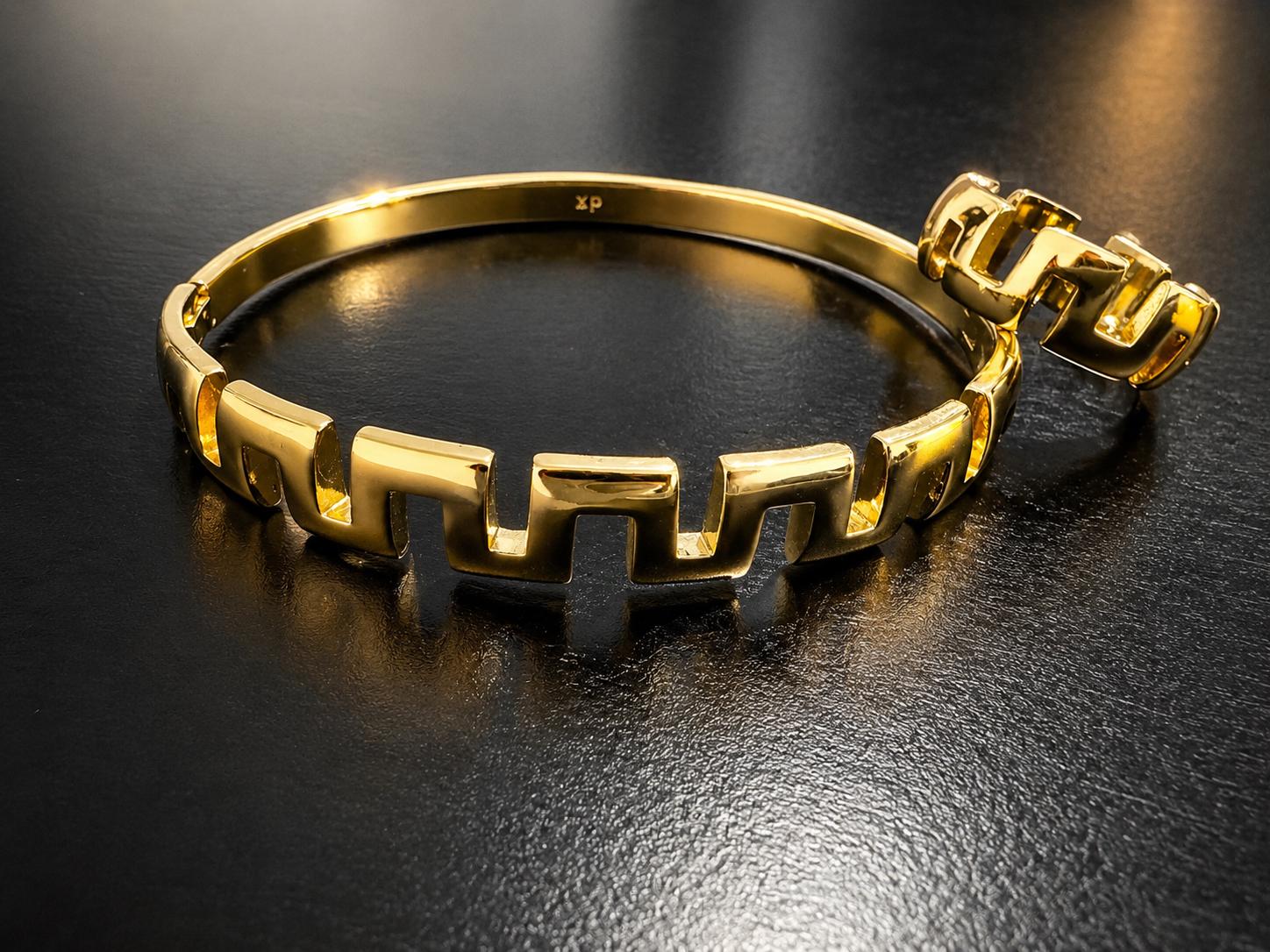 Gold Plated Geometric Bracelet and Ring Set