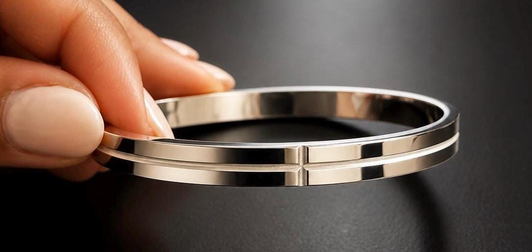 Silver Stainless Steel Minimalist Bangle Bracelet