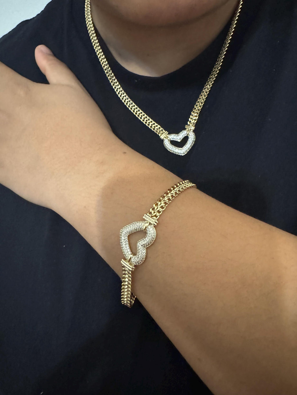 Golden Heart Jewelry Set