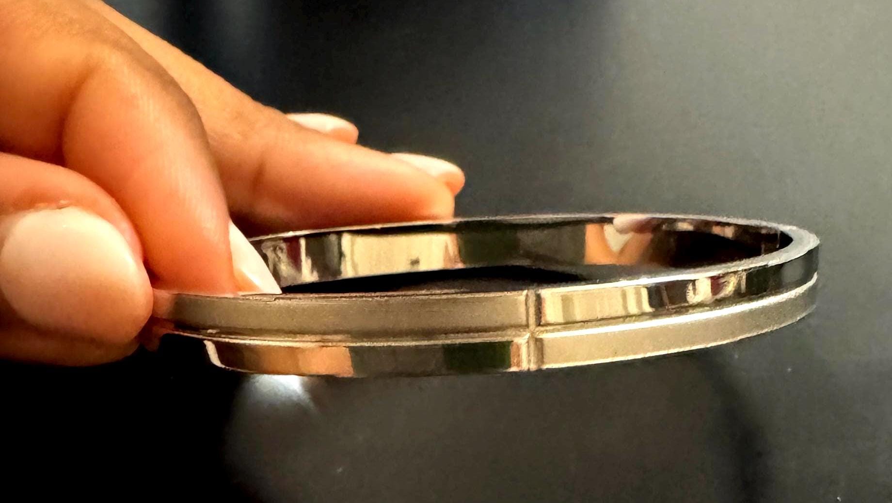 Silver Stainless Steel Minimalist Bangle Bracelet