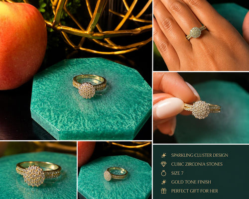 Gold Cluster Statement Ring