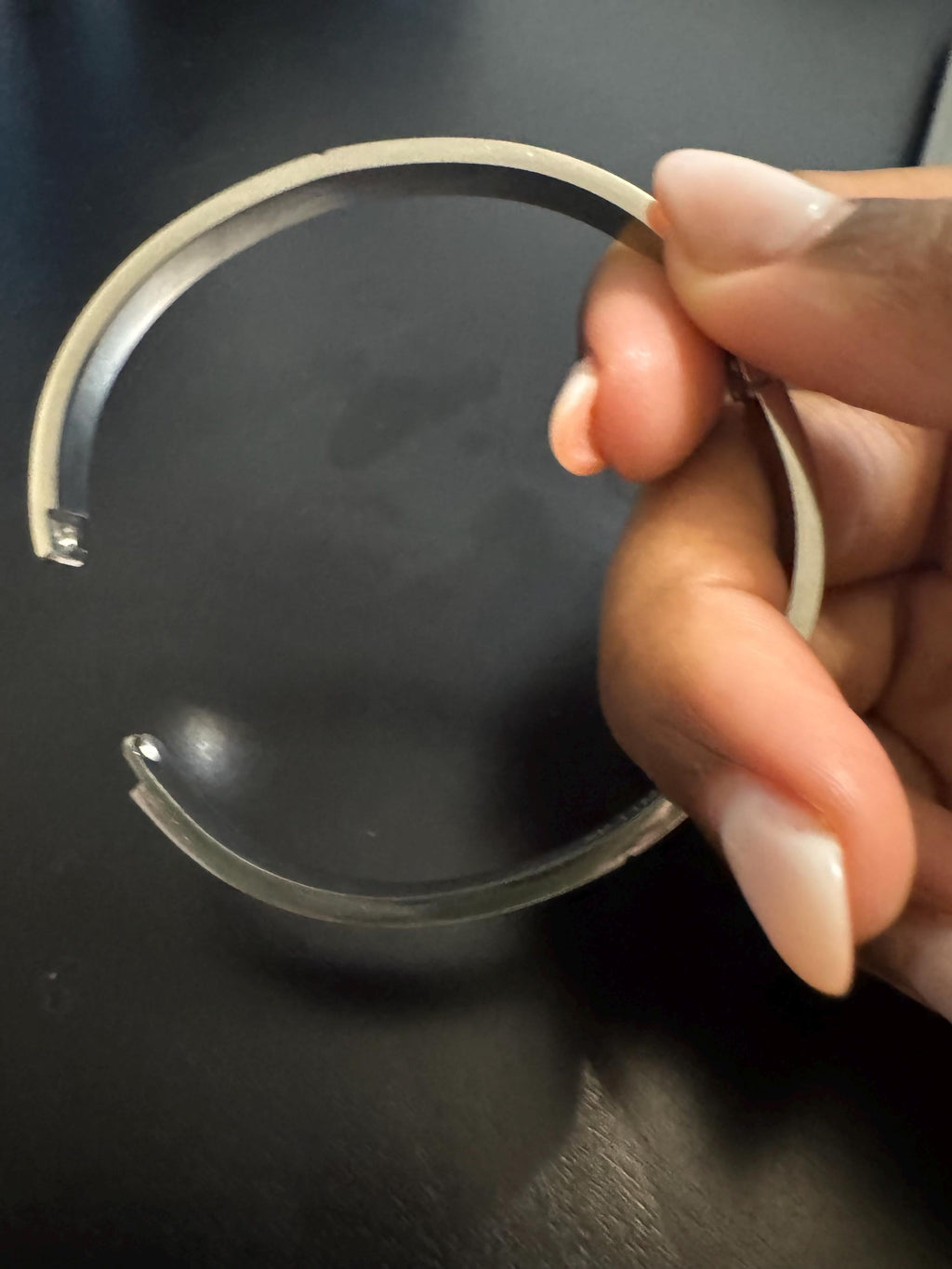 Silver Stainless Steel Minimalist Bangle Bracelet