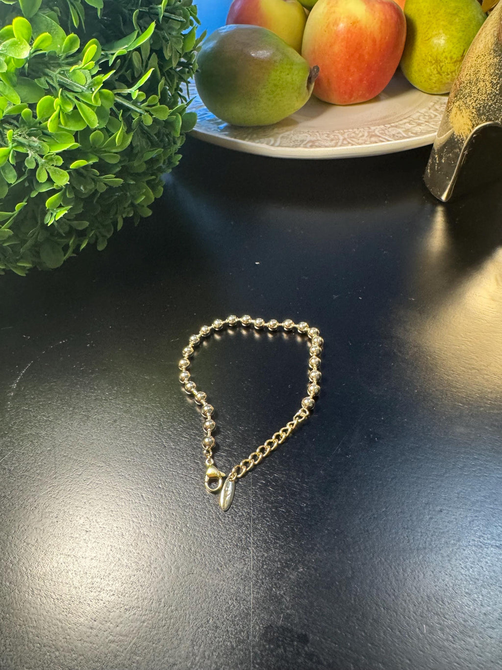 Minimal Gold Plated Beaded Bracelet