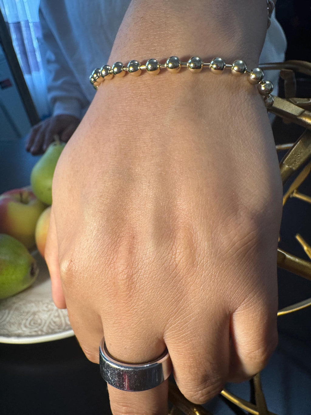 Minimal Gold Plated Beaded Bracelet