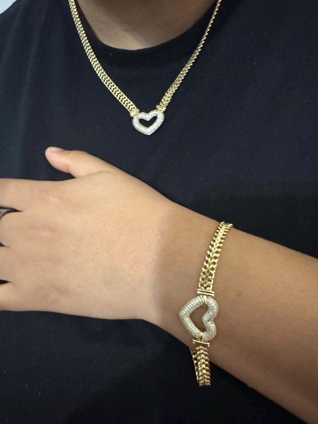Golden Heart Jewelry Set