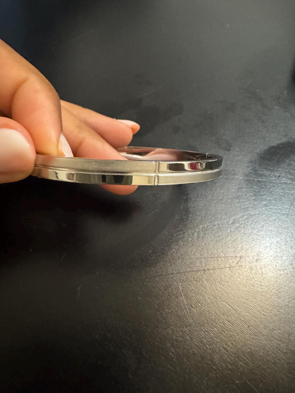 Silver Stainless Steel Minimalist Bangle Bracelet
