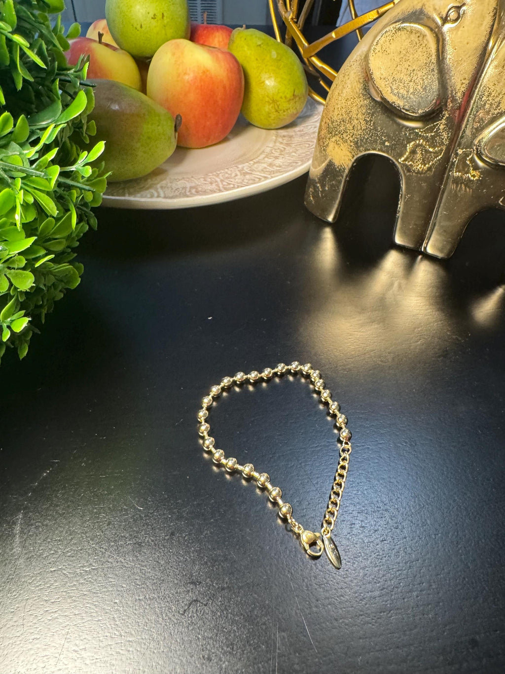 Minimal Gold Plated Beaded Bracelet