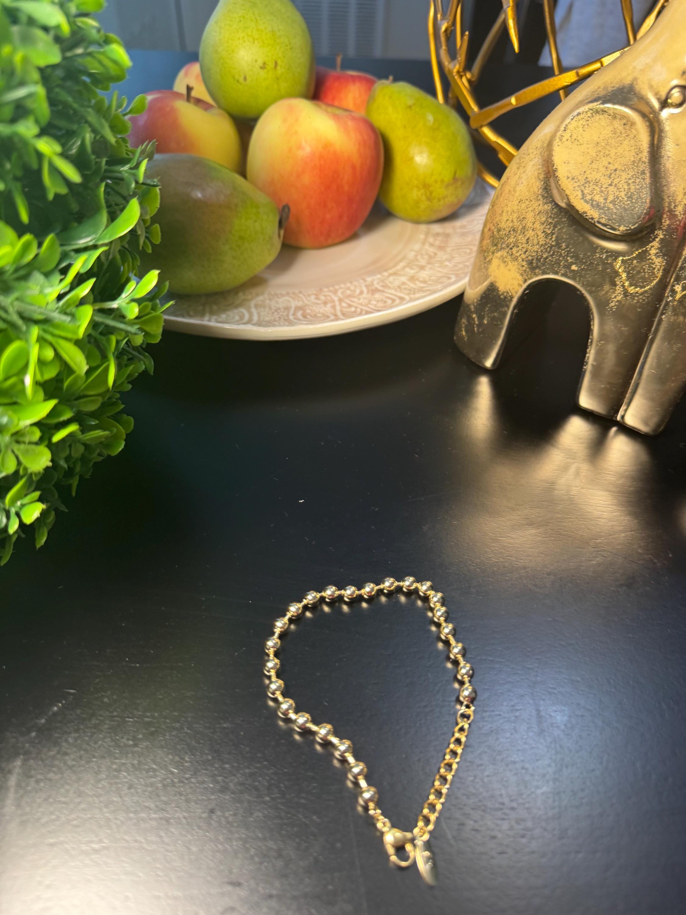 Minimal Gold Plated Beaded Bracelet