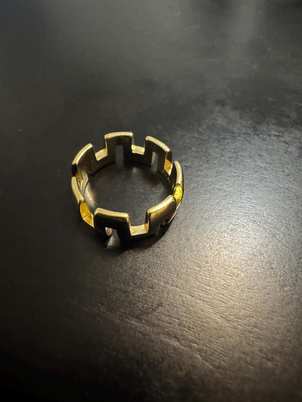 Gold Plated Geometric Bracelet and Ring Set