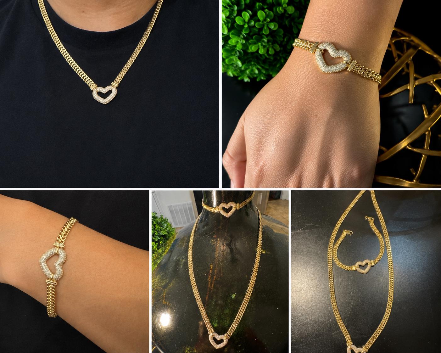 Golden Heart Jewelry Set
