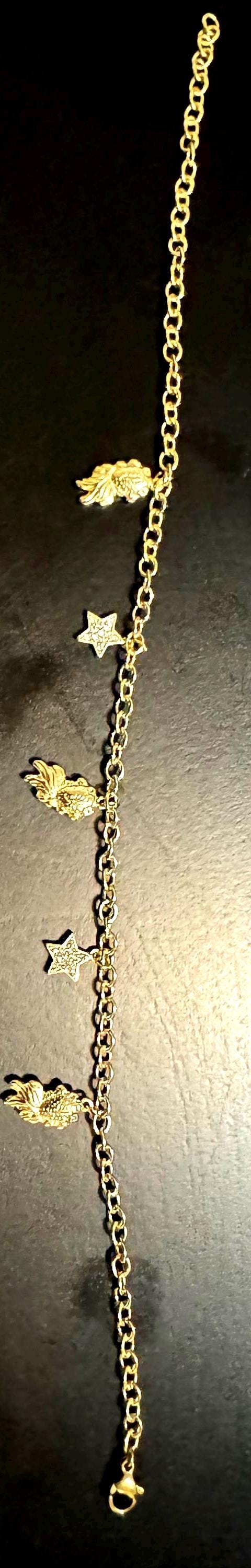 Gold-Plated Star Fish Charm Anklet