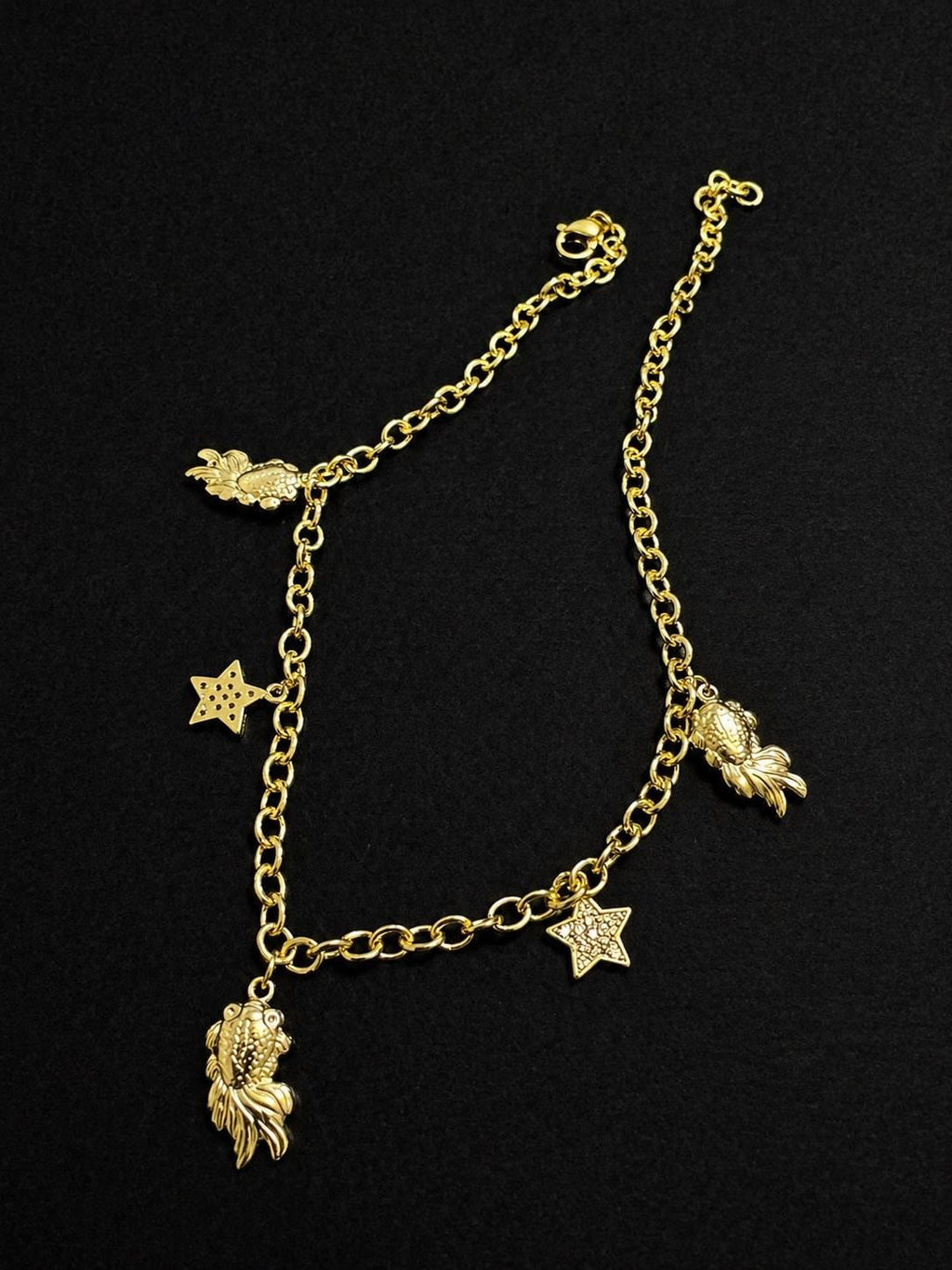 Gold-Plated Star Fish Charm Anklet