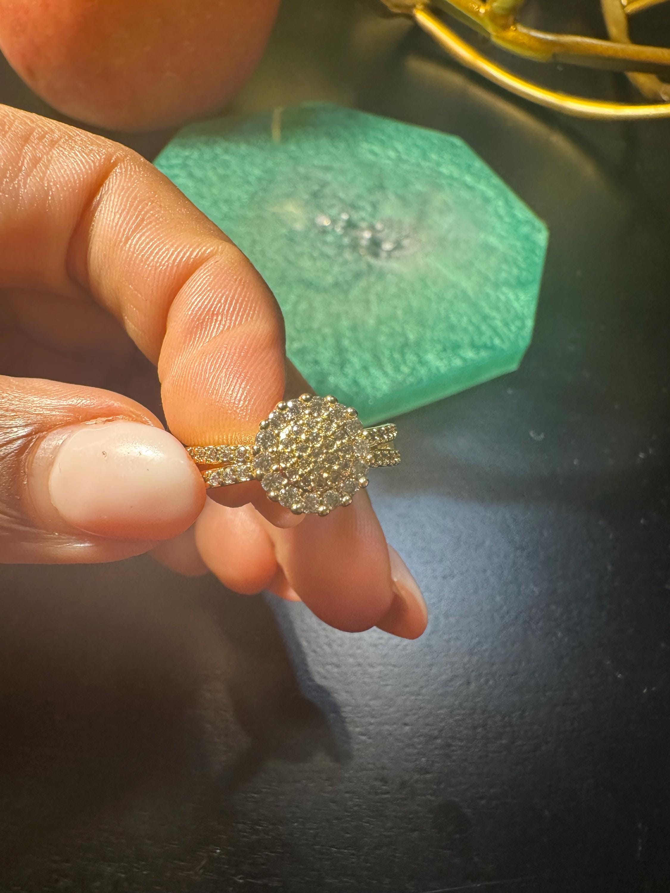 Gold Cluster Statement Ring