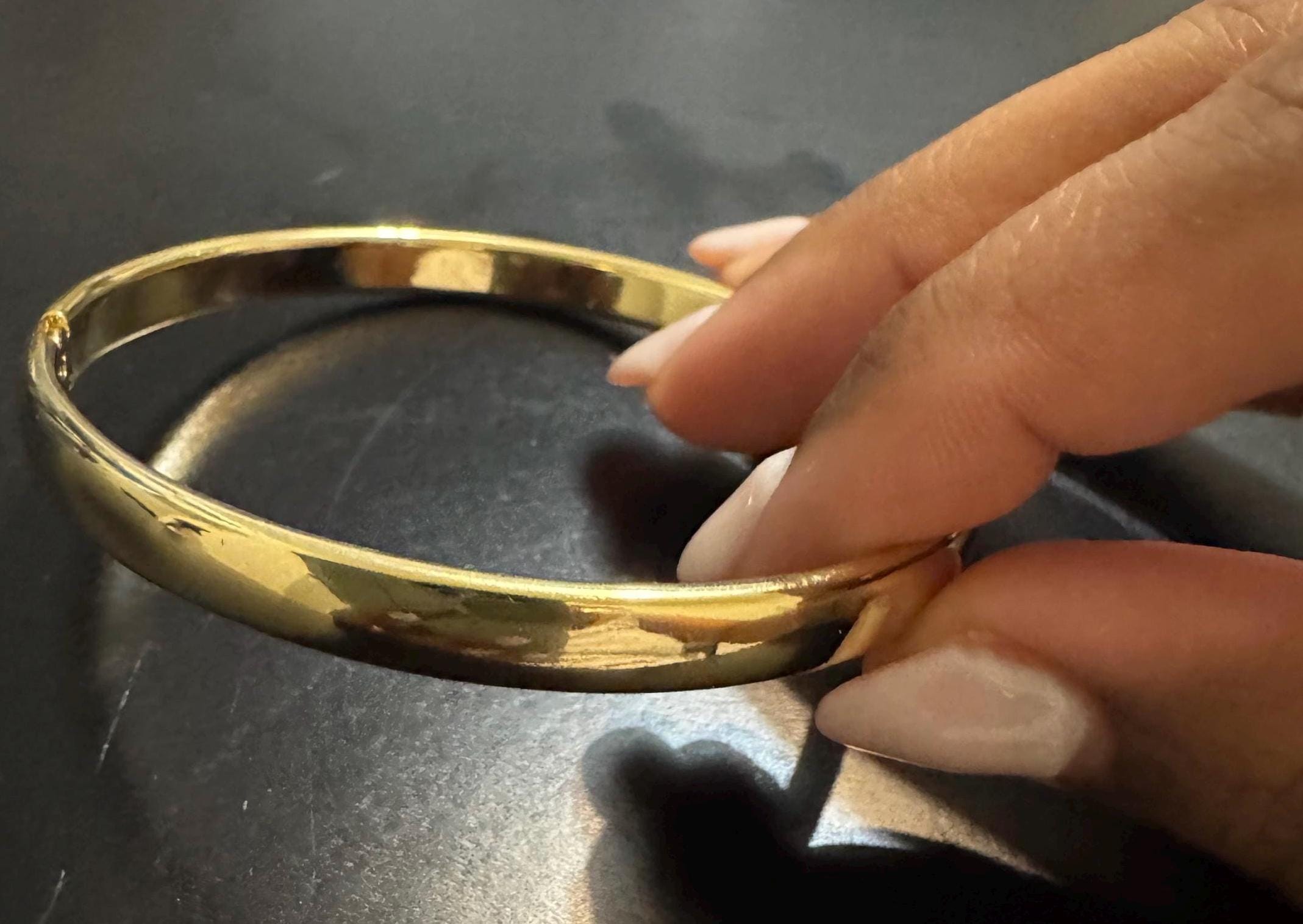 Gold Plated Stainless Steel Minimalist Bangle Bracelet