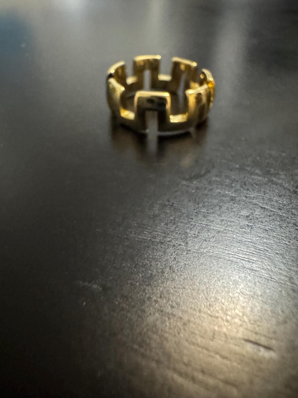 Gold Plated Geometric Bracelet and Ring Set