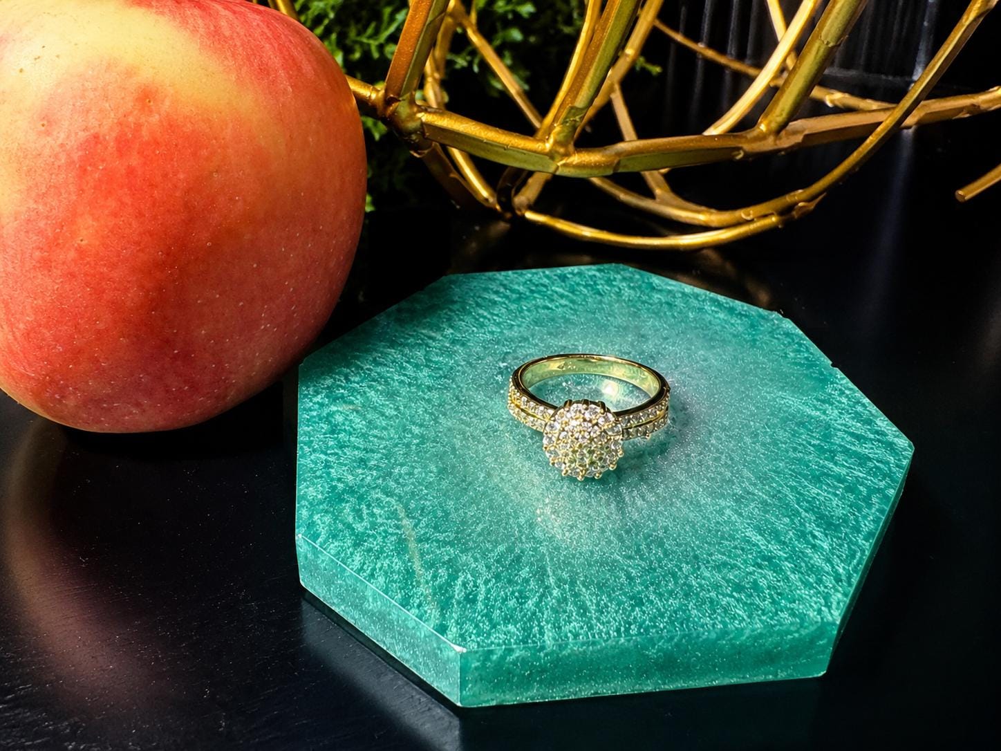 Gold Cluster Statement Ring