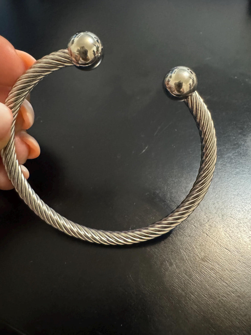 Silver Twisted Cuff Bracelet | Stainless Steel Rope Bangle