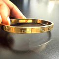 Gold-Plated Greek Key Bangle Bracelet