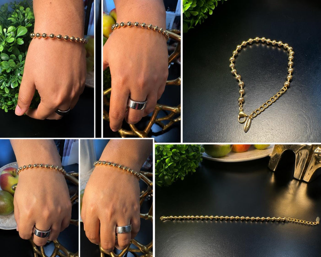 Minimal Gold Plated Beaded Bracelet